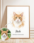 Deine Katze als Aquarell-Kunstwerk