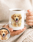 Personalisierte Tasse mit Aquarell-Tierportrait