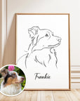 Tierportrait als Line-Art Illustration