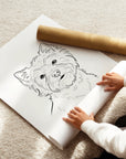 Tierportrait als Line-Art Illustration