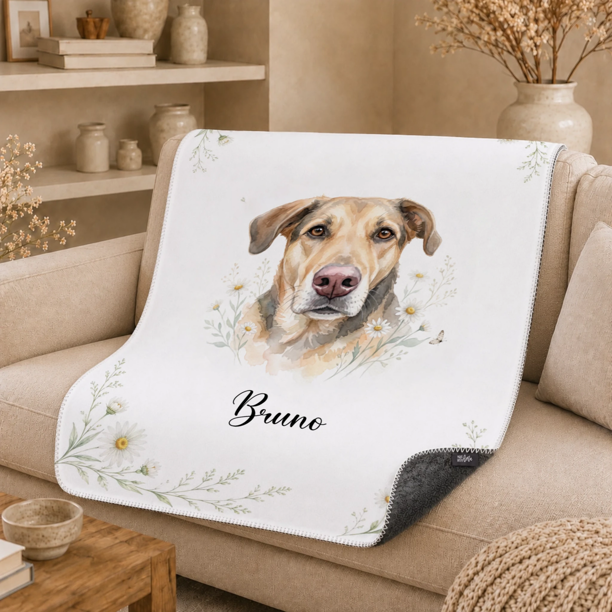 Kuscheldecke mit Aquarellportrait