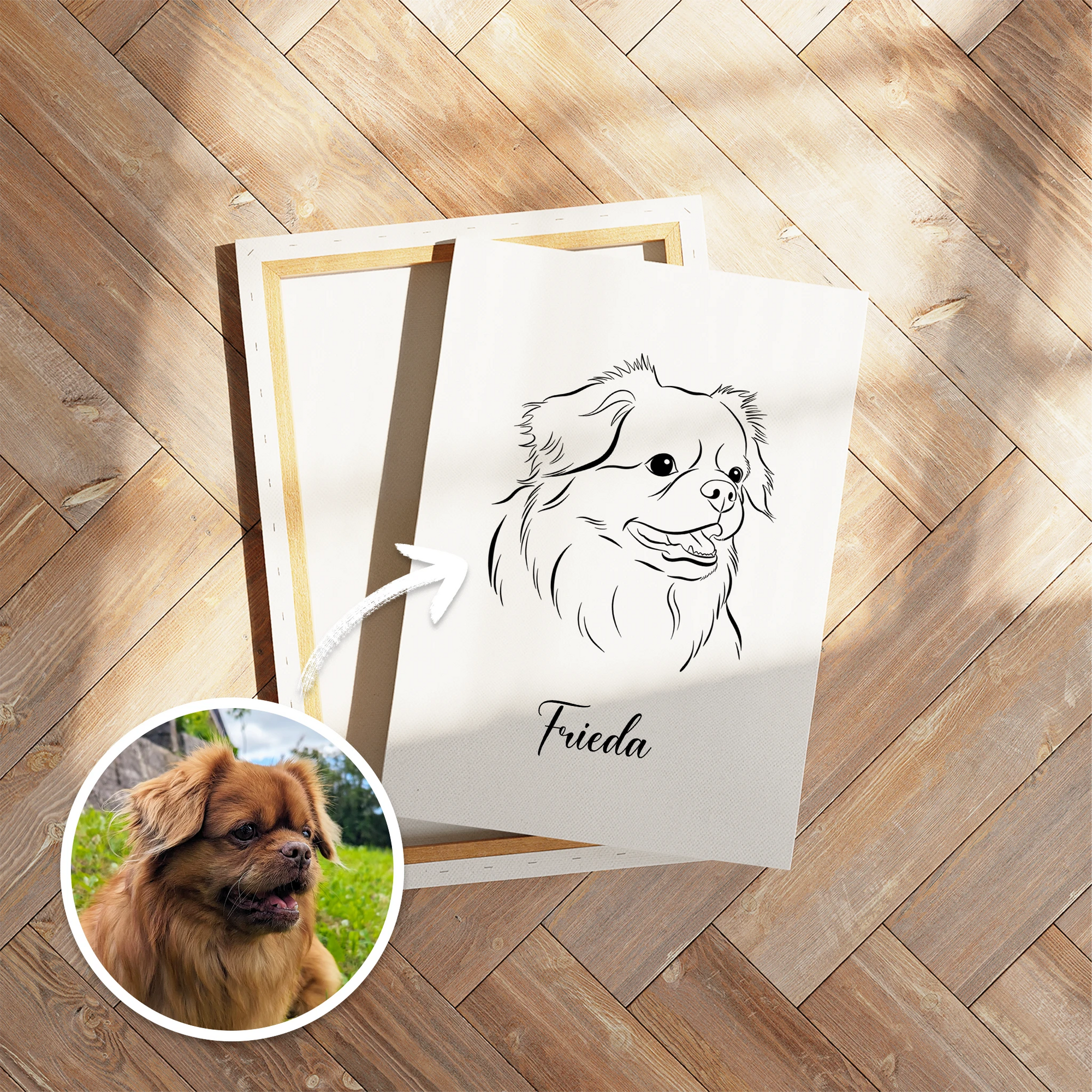 Tierportrait als Line-Art Illustration