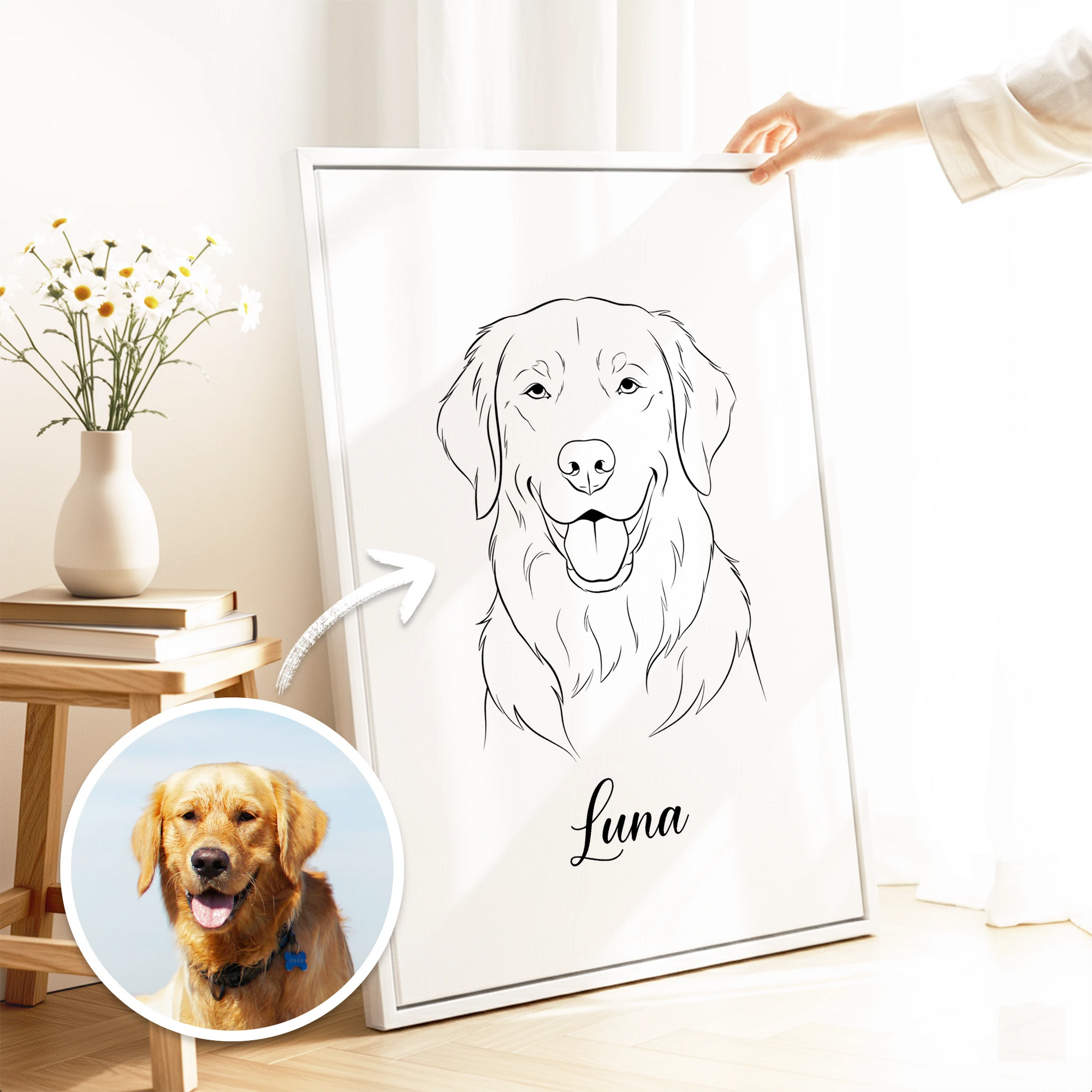 Tierportrait als Line-Art Illustration