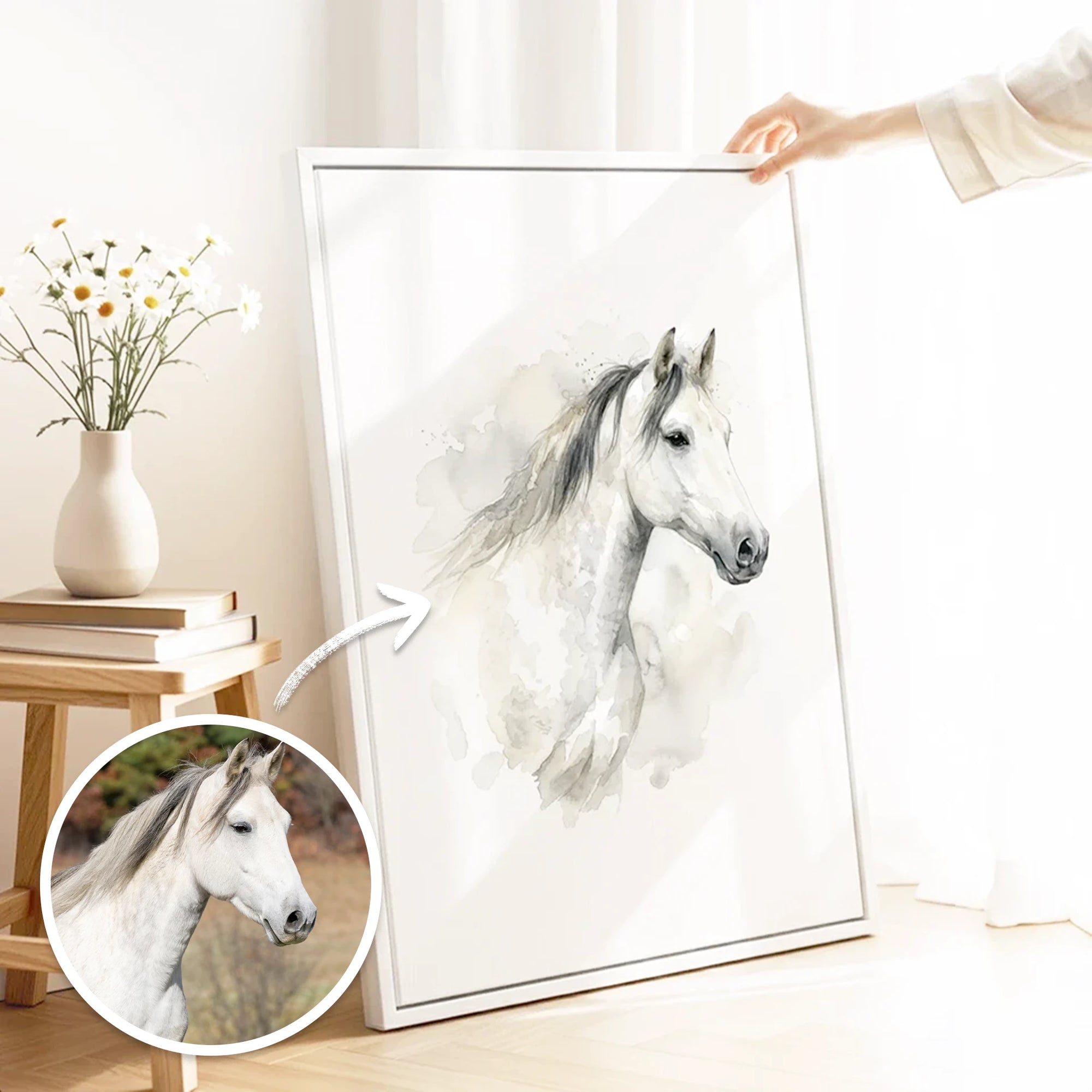 Dein Pferd als Aquarell-Kunstwerk