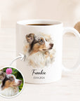 Personalisierte Tasse mit Aquarell-Tierportrait